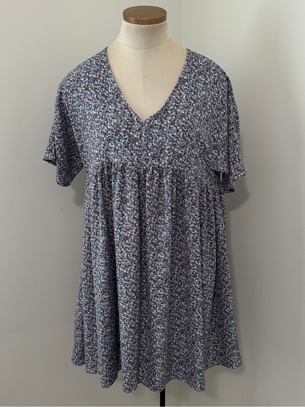 Umgee Small Ditzy Floral Short Sleeve Mini Dress ~ Coquette Cottage Peasant